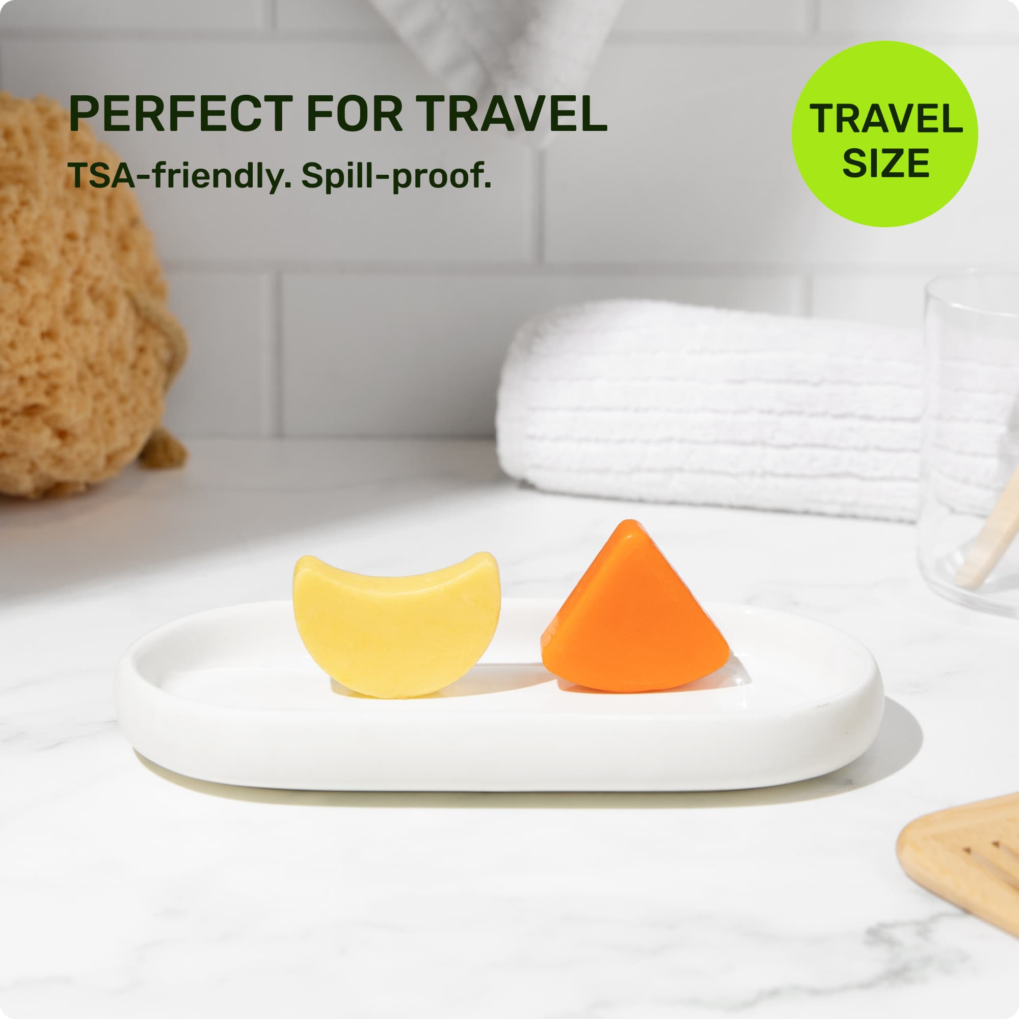 Perfect for travel. TSA friendly. Spill proof. Travel Size