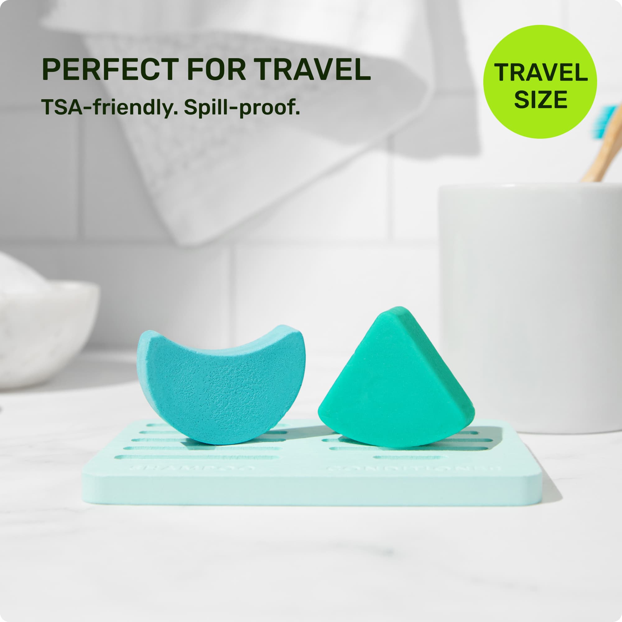 Perfect for travel. TSA friendly. Spill proof. Travel Size