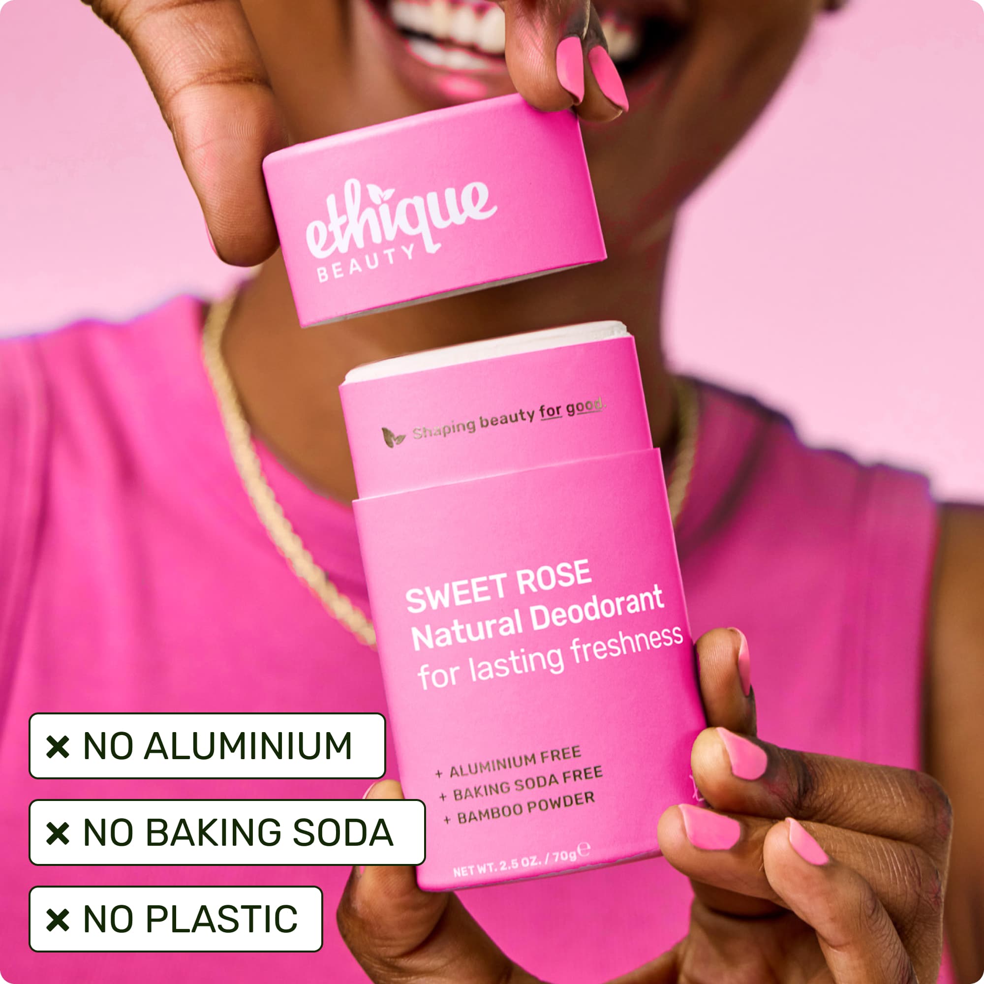 No aluminium, no baking soda, no plastic