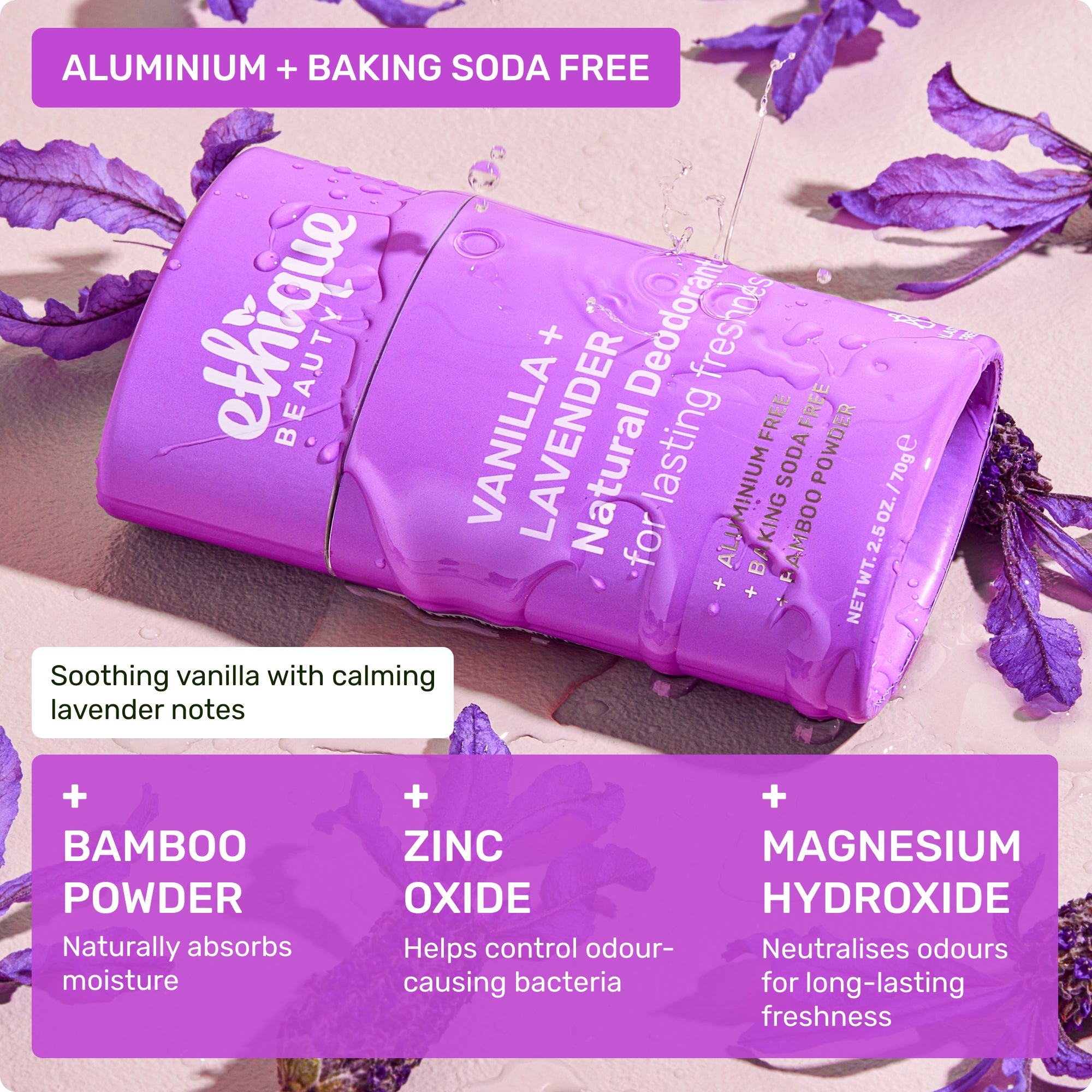 VANILLA + LAVENDER Natural Deodorant