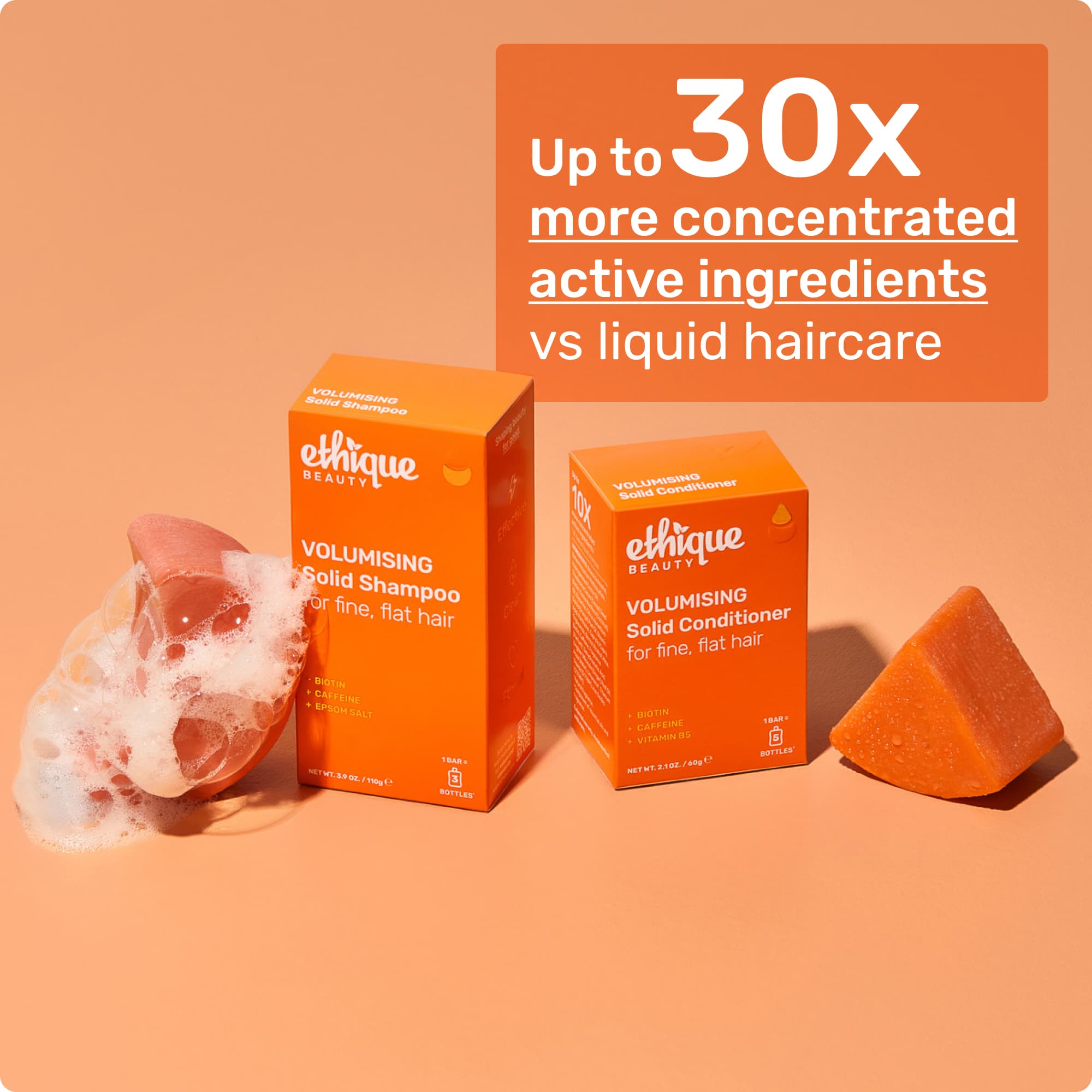 up to 30x concentrated active ingredients vs liquid haircare
